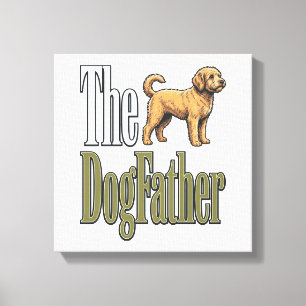Dog Father Vintage Engraving Dog Lover Design_1 Canvas Print