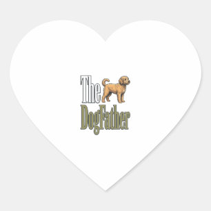 Dog Father Vintage Engraving Dog Lover Design_1 Heart Sticker
