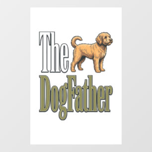 Dog Father Vintage Engraving Dog Lover Design_1 Window Cling