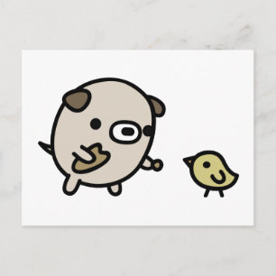 Dog Feeding Bird Postcard