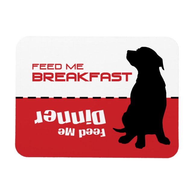 Dog Feeding Feed Me Magnet Dog is Hungry (Horizontal)