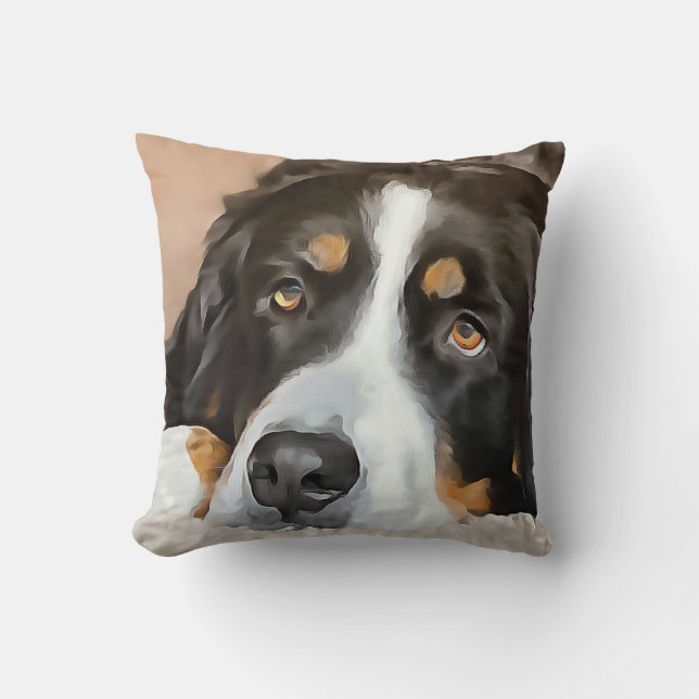 Dog, Female dog, Bernese mountain dog Cushion (Front)