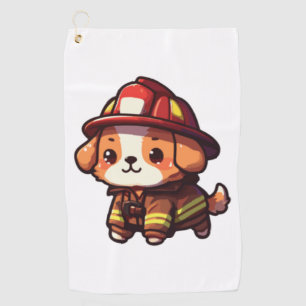 Dog Firefighter Classic T-Shirt (2) Golf Towel