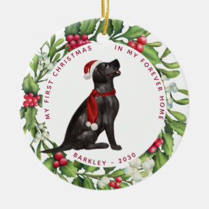Dog First Christmas Pet Black Labrador Holiday Ceramic Tree Decoration