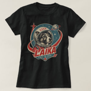 Dog First to Orbit Retro Vintage Astronaut Dog T-Shirt