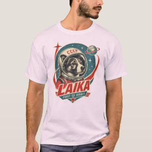 Dog First to Orbit Retro Vintage Astronaut Dog T-Shirt