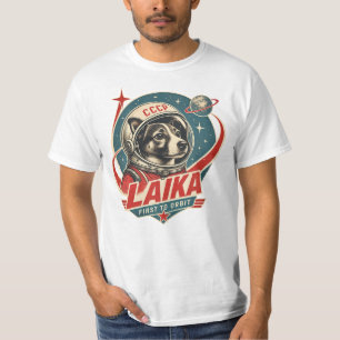 Dog First to Orbit Retro Vintage Astronaut Dog T-Shirt