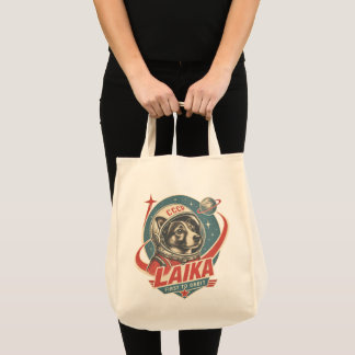 Dog First to Orbit Retro Vintage Astronaut Dog Tote Bag
