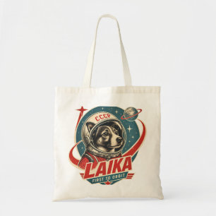 Dog First to Orbit Retro Vintage Astronaut Dog Tote Bag