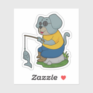 Dog Fishing Fisher Finshing rod