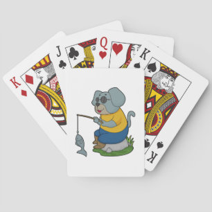 Dog Fishing Fisher Finshing rod Playing Cards