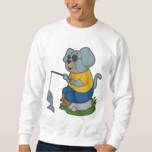 Dog Fishing Fisher Finshing rod Sweatshirt