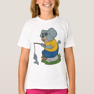 Dog Fishing Fisher Finshing rod T-Shirt