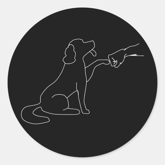 dog Fist Bump, dog Lovers Gift  Classic Round Sticker (Front)