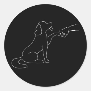 dog Fist Bump, dog Lovers Gift  Classic Round Sticker
