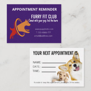 Dog Fitness & Exercise Appointment Card