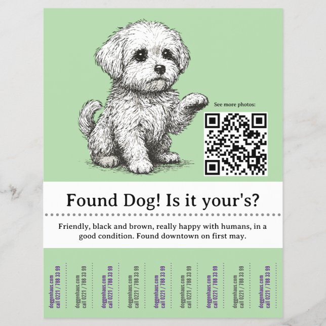Dog Flyer Template Tear Off  (Front)