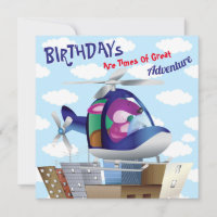 Dog Flying Helicopter Birthday