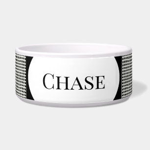 Dog Food Bowl w Black and White - HAMbWG