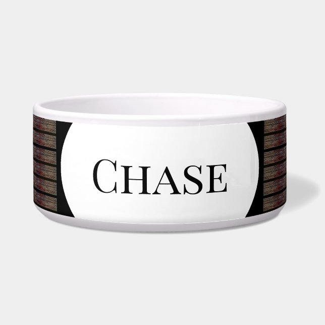 Dog Food Bowl w Black Pattern - HAMbWG (Front)