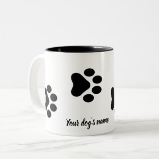 Dog Footprint Two-Tone Coffee Mug