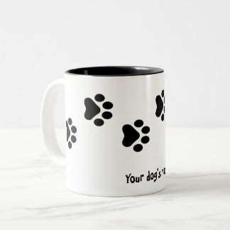 Dog Footprint Two-Tone Coffee Mug