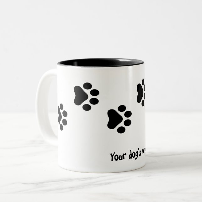 Dog Footprint Two-Tone Coffee Mug (Front Left)