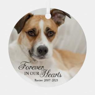 Dog Forever In Our Hearts Photo Metal Tree Decoration