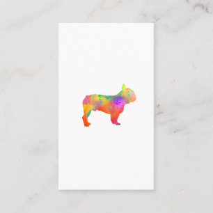 dog french bulldog silhouette business card