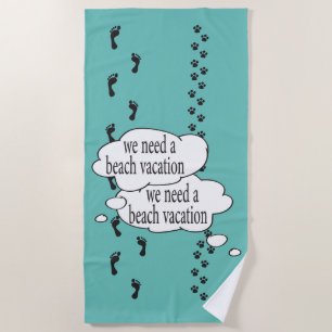 Dog Friendly Beaches Funny Beach Towel 