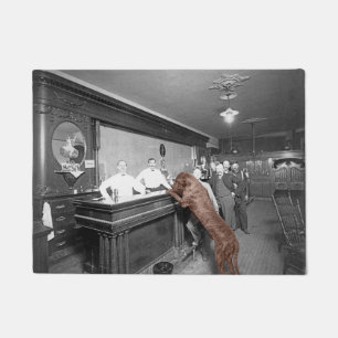 Dog Friendly Saloon Tavern Bar 1900 Photograph Doormat