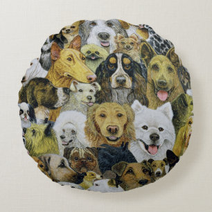 Dog Friends Round Cushion
