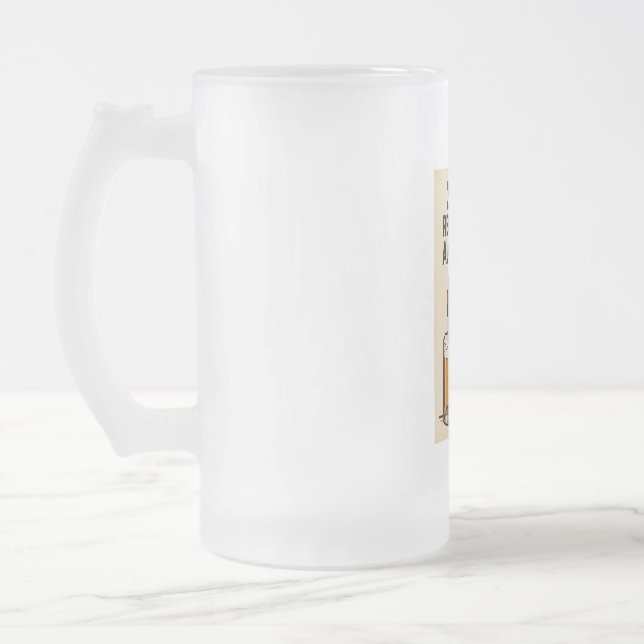 Dog Frosted Glass Beer Mug (Left)
