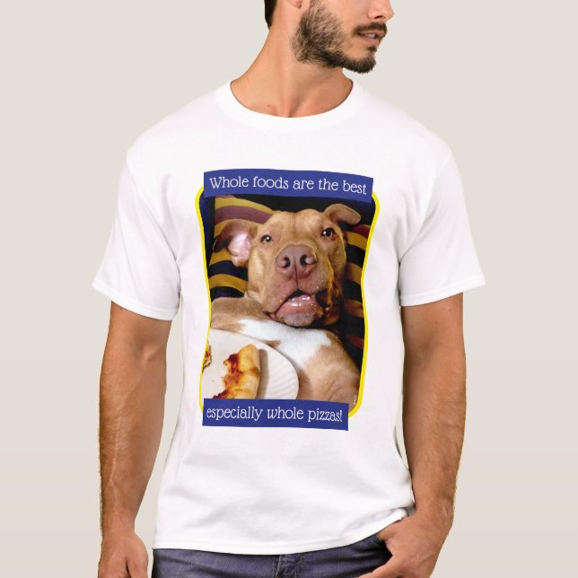 Dog Full Of Pizza T-Shirt (Front)