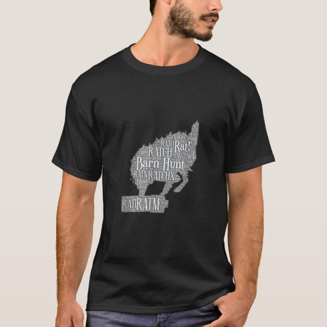 Dog Fun Barn Hunt Word Cloud T-Shirt (Front)