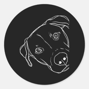 Dog Funny Black Mouth Cur Classic Round Sticker
