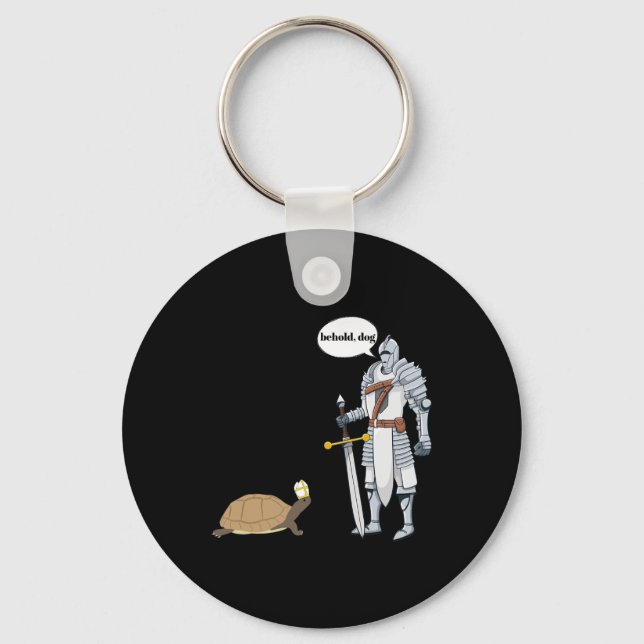Dog Funny Turtle Wearing A Priest Hat Hilarious Ga Key Ring (Front)