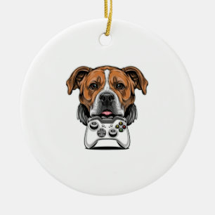 Dog Gamer - Video Game Ceramic Tree Decoration