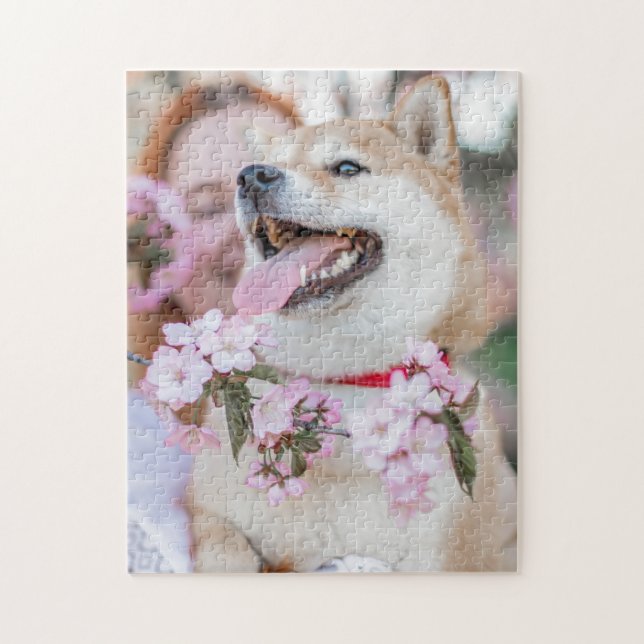 Dog Garden Flowers Jigsaw Puzzle (Vertical)