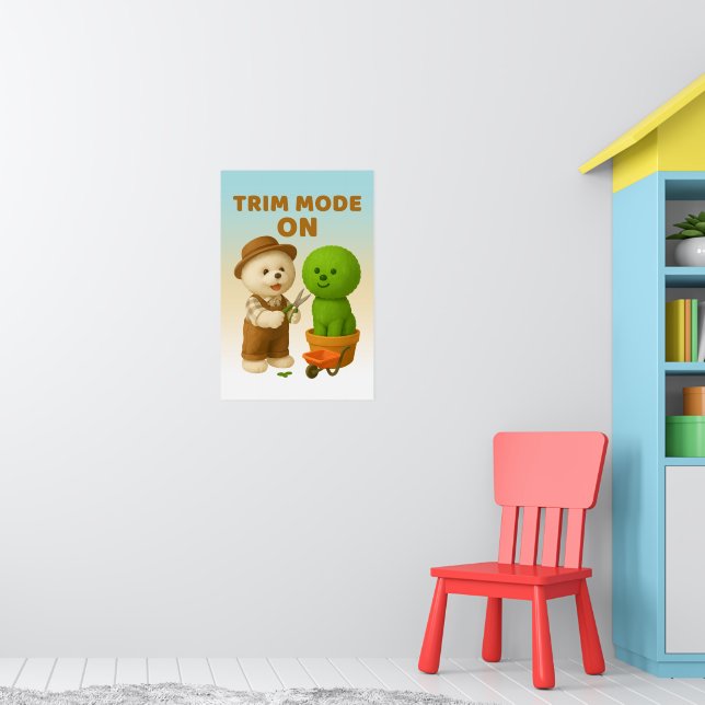 Dog Gardener Bichon Topiary Trim Surreal Poster (Nursery 1)