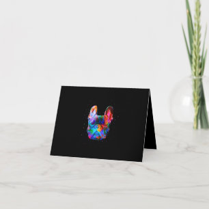 Dog Geometric Colour Splash Pop Art French Bulldog Card