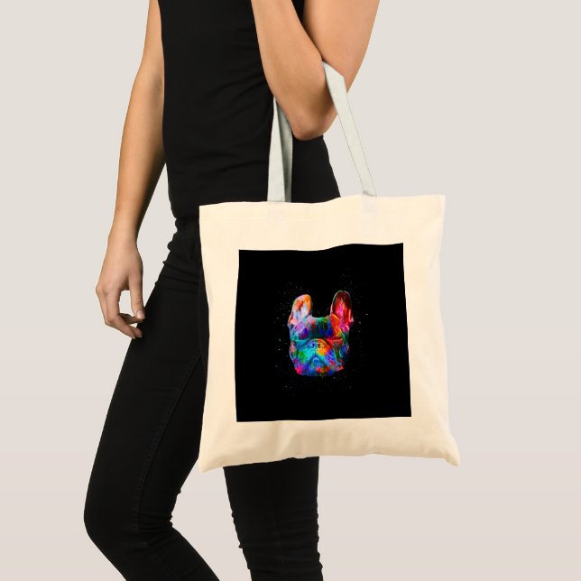 Dog Geometric Colour Splash Pop Art French Bulldog Tote Bag (Front (Product))