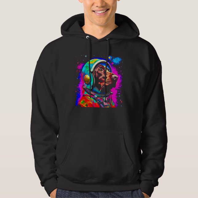 Dog German Shorthaired Pointer Astronaut Space Des Hoodie (Front)