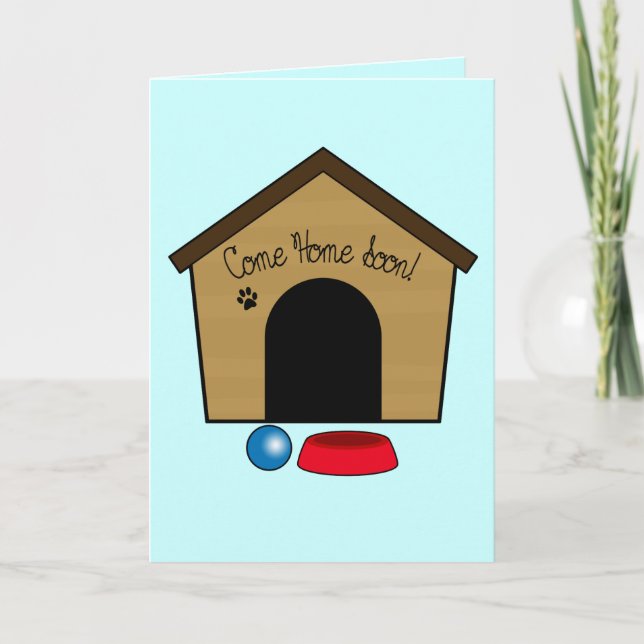 Dog Get Well Soon Dog's Name Customisable Card (Front)