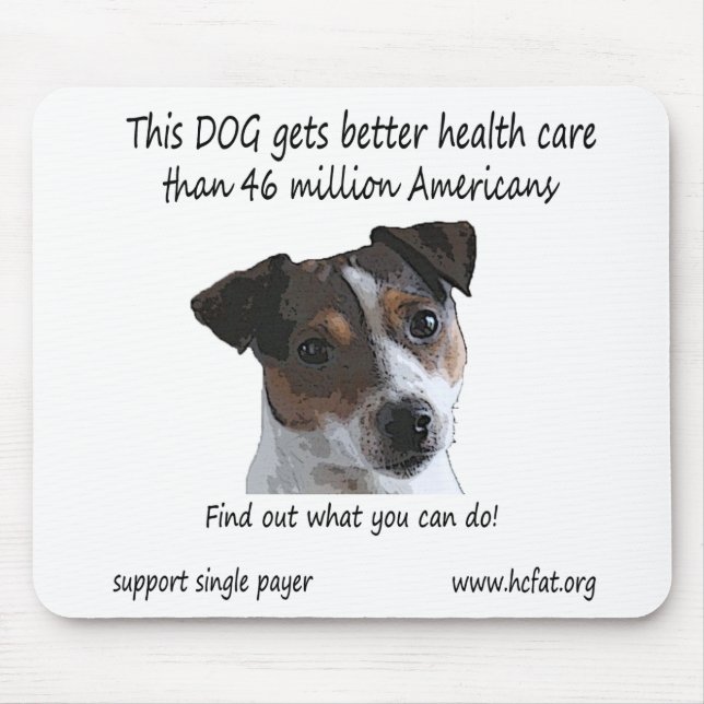 Dog gets better health care mouse mat (Front)