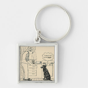 Dog Getting Older Key Ring