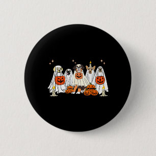 Dog Ghost Cute Dog Dressed As Ghost Funny 6 Cm Round Badge