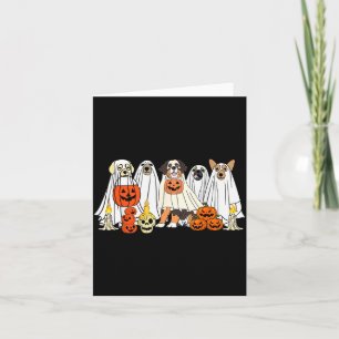 Dog Ghost Cute Dog Dressed As Ghost Funny Card