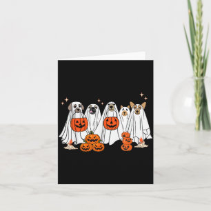 Dog Ghost Cute Dog Dressed As Ghost Funny Card