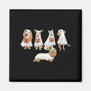 Dog Ghost Cute Dog Dressed As Ghost Funny Magnet